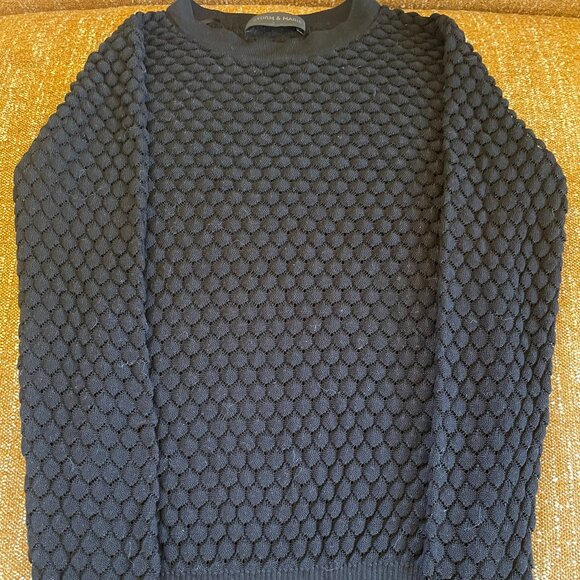 Women's black scallop knit sweater (size small) - Picture 1 of 2